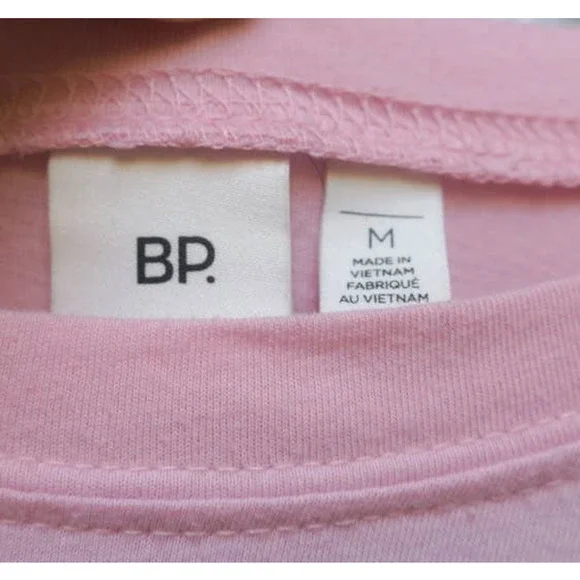 BP. Nordstrom Pink Long Sleeve Cropped Crew Neck Tee - Picture 4 of 6